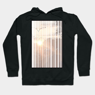 New white barcode Street with sunset Hoodie